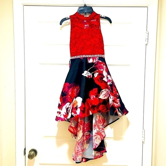 💖 NWT Girl’s Speechless Velvet Bodice Floral Dress – Size 8 - Picture 4 of 13